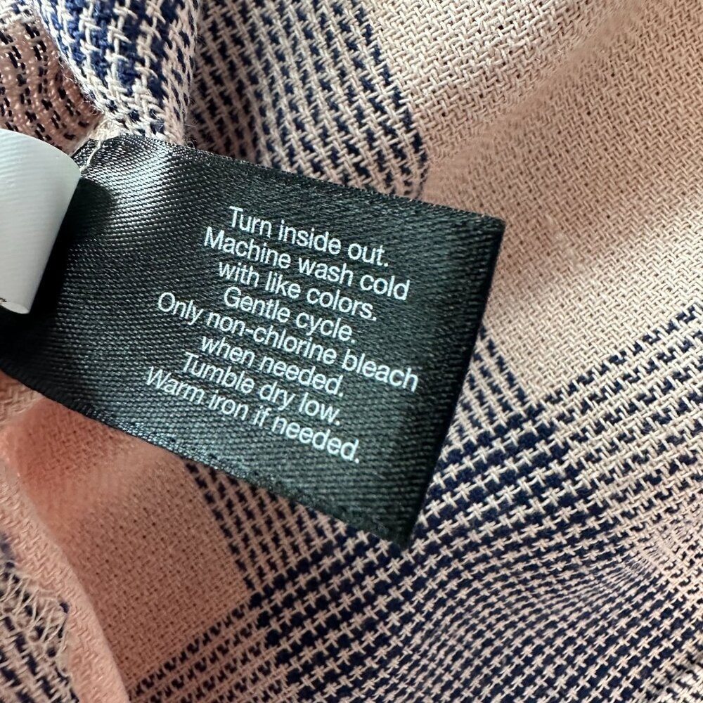 NEW Lane Bryant Womens 22 Top Bell Sleeve Checker Pink Blue Hidden Button - Picture 10 of 10